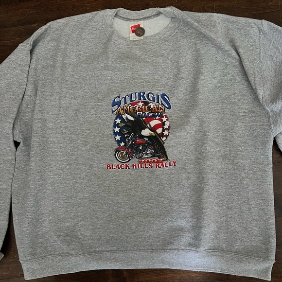 Y2k America biker Sturgis Crewneck shirt - Picture 1 of 3